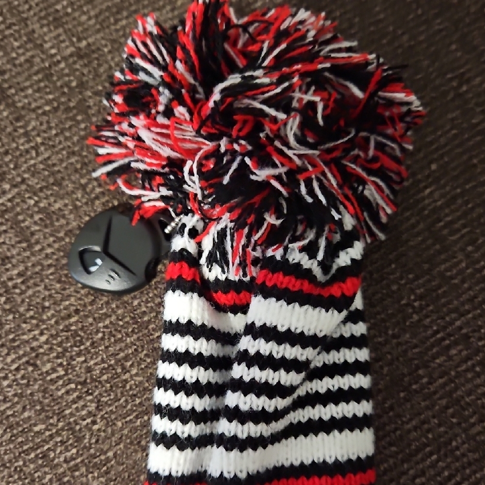 ❤️Golf Club Striped Pom-Pom  Head Cover. NWT